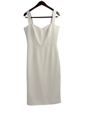 Dress The Population Nicole Off-White Sheath Sweetheart Neck Dress Womens Large